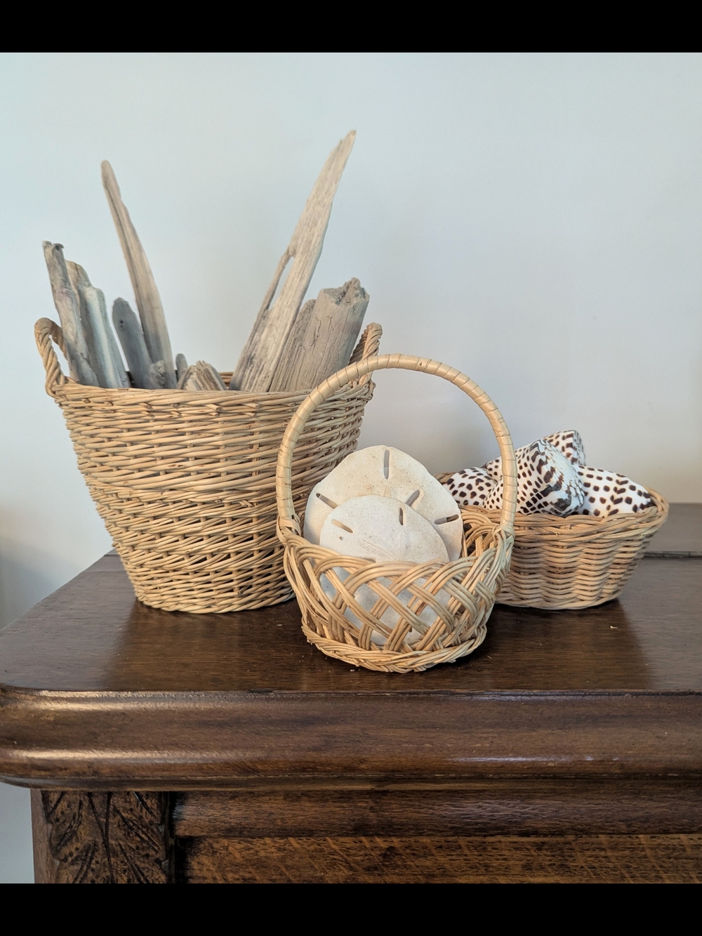 Mini Woven Wicker Baskets - Set of 3